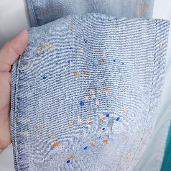 POLO RALPH LAUREN Women's Tompkins Skinny Crop Paint Splatter Jeans Size 29 - Picture 9 of 16